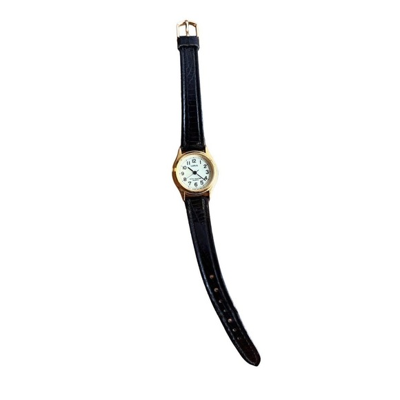 Lorus Gold Japan Quartz Watch Black Lizard Strap - Picture 3 of 4